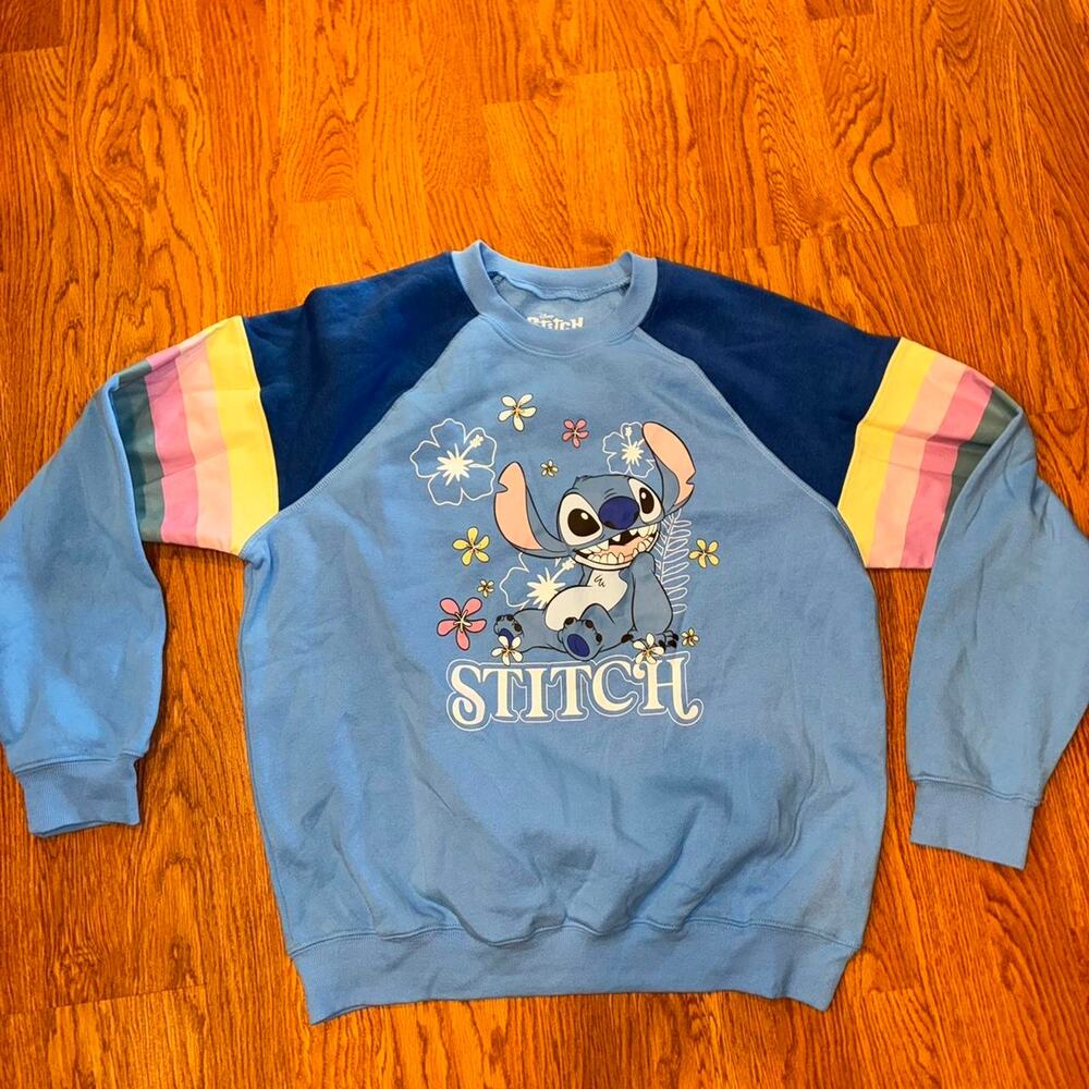 Disney stitch blue crewneck sweatshirt
